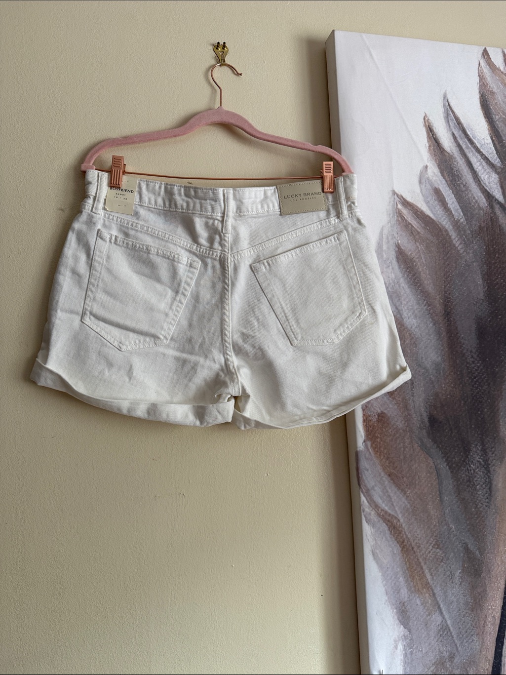 Lucky Brand White Denim Cuffed Jean Shorts